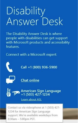 Deaffriendly Microsoft Asl Answer Desk Offers Visual And Virtual