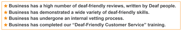 deaf-friendly business criteria