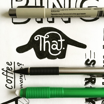 ASL lingo sketches with pens