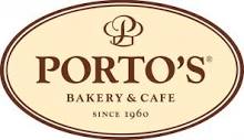Porto's Bakery and Cafe logo in cream and brown